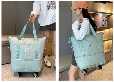 Large Capacity Travel Bags Dry Wet Separation Expansion Double Layer Luggage Totes Women