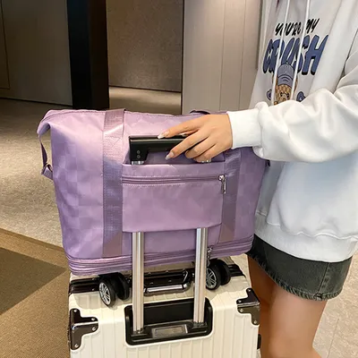 Large Capacity Travel Bags Dry Wet Separation Expansion Double Layer Luggage Totes Women