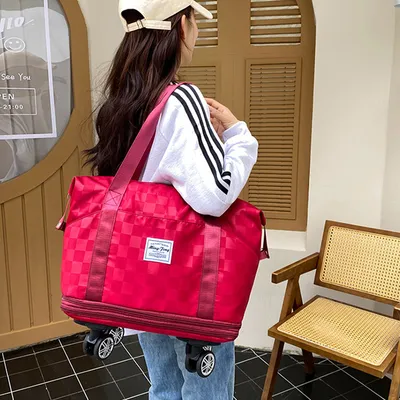 Large Capacity Travel Bags Dry Wet Separation Expansion Double Layer Luggage Totes Women