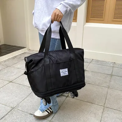 Large Capacity Travel Bags Dry Wet Separation Expansion Double Layer Luggage Totes Women
