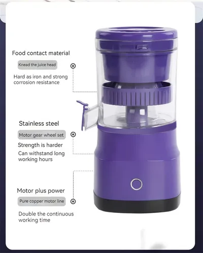 Electric Orange Juicer Lemon Juicer Squeezer Usb Rechargeable Citrus Juicer Machines Usb Rechargeable Portable Blender Kitchen Gadgets