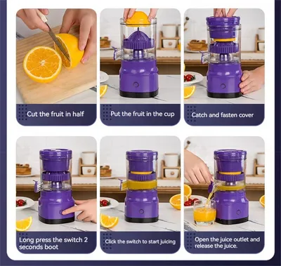 Electric Orange Juicer Lemon Juicer Squeezer Usb Rechargeable Citrus Juicer Machines Usb Rechargeable Portable Blender Kitchen Gadgets
