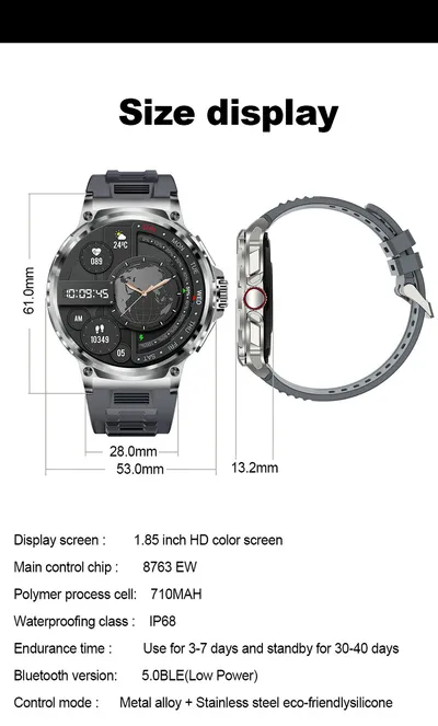 Bluetooth Calling Heart Rate Blood Oxygen Multi Sport Smart Watch