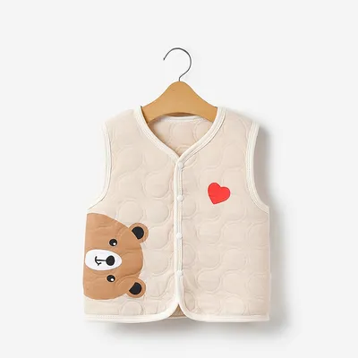 Baby Spring And Autumn Three-layer Quilted Thickening Vest