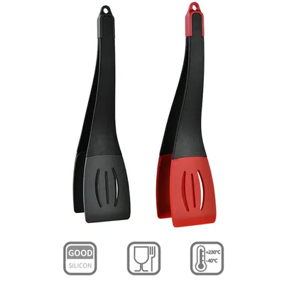 3 In 1 Frying Spatula Clip Silicone Food Clip Frying Steak Pancakes Shovel Slotted Turners Kitchen Tools Cooking Utensils Kitchen Gadgets