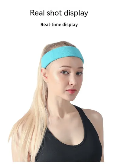 Sports Anti Sweat Band With Elastic Solid Color Widening