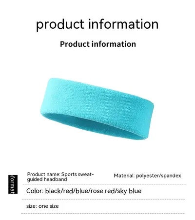 Sports Anti Sweat Band With Elastic Solid Color Widening