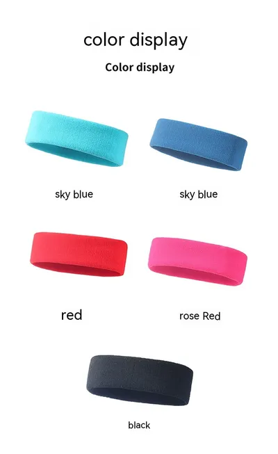 Sports Anti Sweat Band With Elastic Solid Color Widening