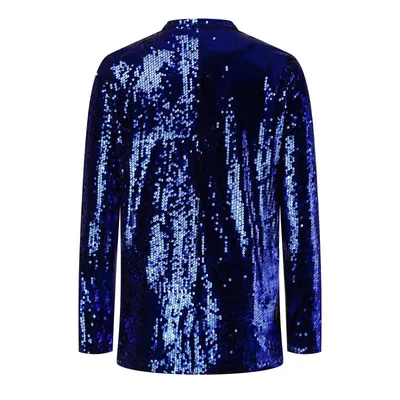 Lapel Long Sleeve Sequined Casual Suit Jacket Women