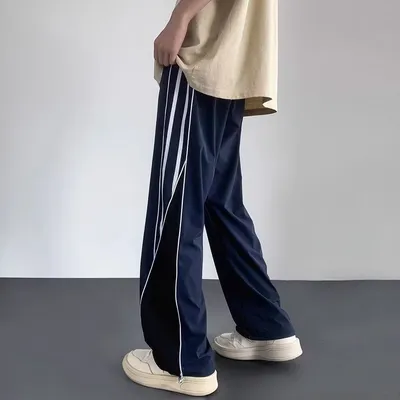 Fashion Personality Striped Casual Pants Men