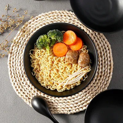 A5 Melamine Dinnerware Black Noodle Bowl