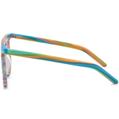 New Multi-color Patchwork Round Frosted Plate Glasses Frame