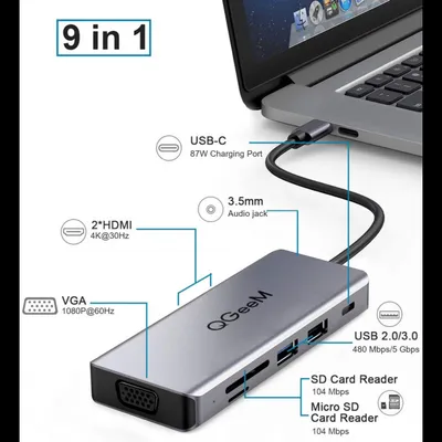 Multi-Function Hub Hub Supports 4K Hdmi Sd Tf Reading