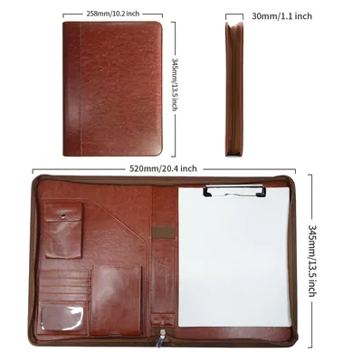 Zipper Buggy Bag Leather Planning Loose-leaf Envelope Storage Bag
