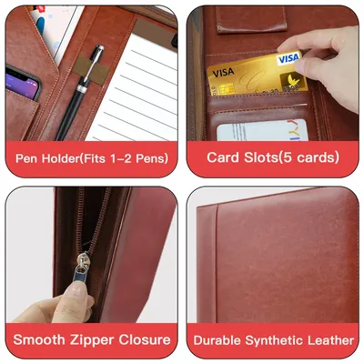 Zipper Buggy Bag Leather Planning Loose-leaf Envelope Storage Bag