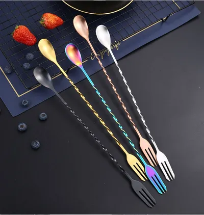 304 Stainless Steel Long Handle Cocktail Stirring Spoon