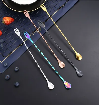 304 Stainless Steel Long Handle Cocktail Stirring Spoon