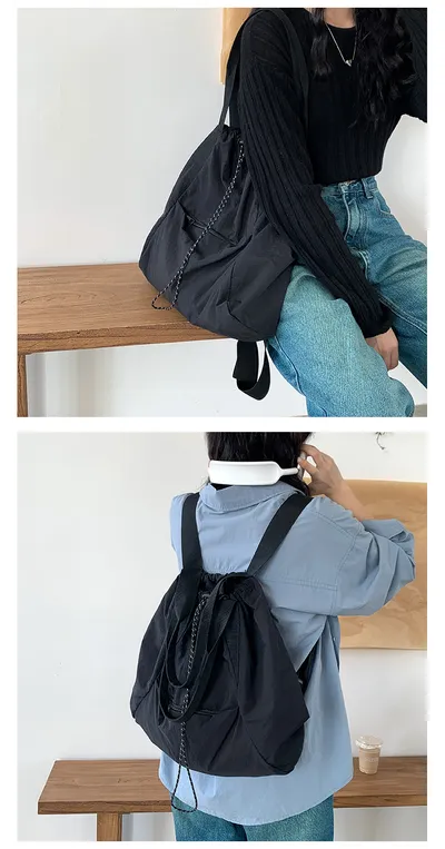 Women's Casual Korean Version Drawstring Tote Bag