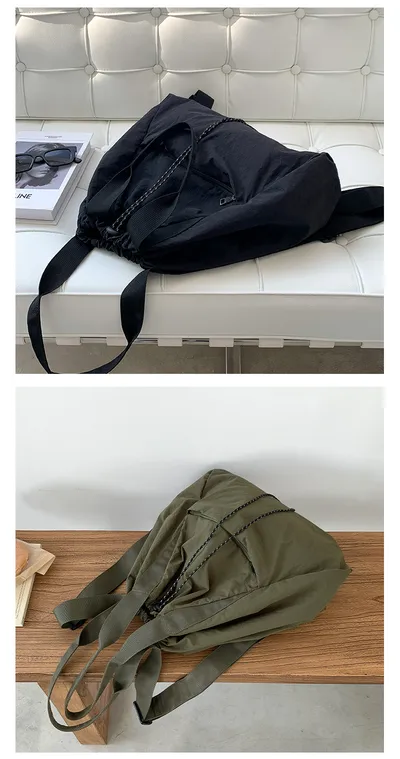Women's Casual Korean Version Drawstring Tote Bag
