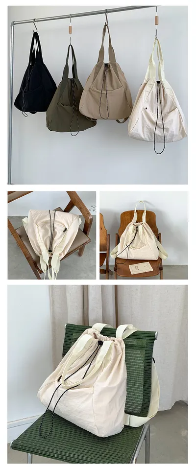 Women's Casual Korean Version Drawstring Tote Bag