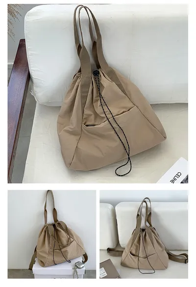 Women's Casual Korean Version Drawstring Tote Bag
