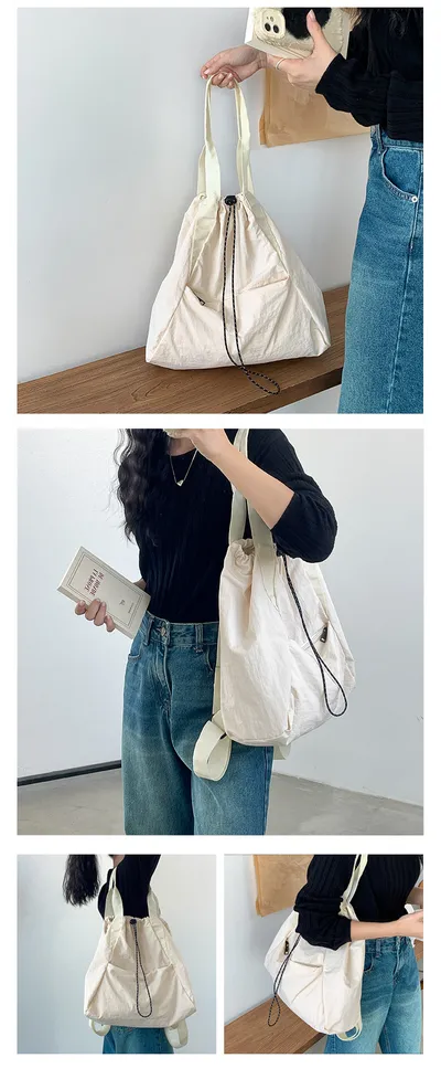 Women's Casual Korean Version Drawstring Tote Bag