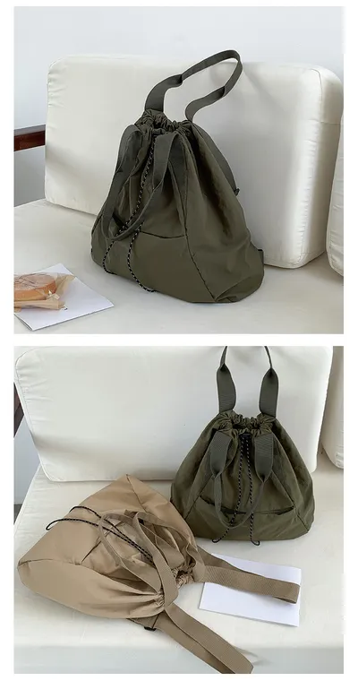 Women's Casual Korean Version Drawstring Tote Bag