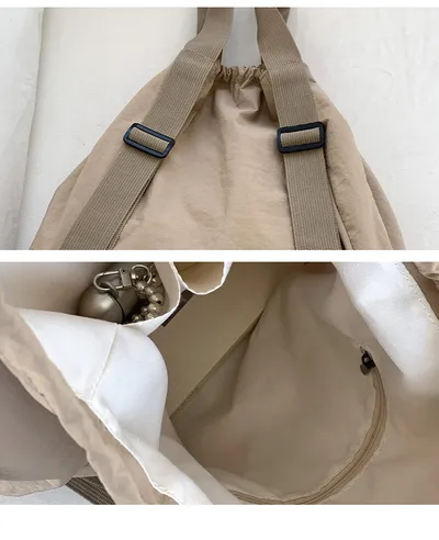 Women's Casual Korean Version Drawstring Tote Bag