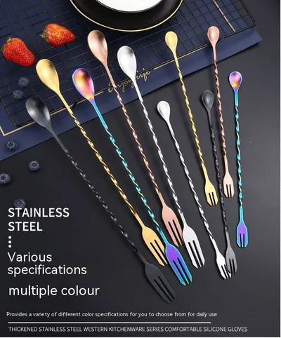 304 Stainless Steel Long Handle Cocktail Stirring Spoon