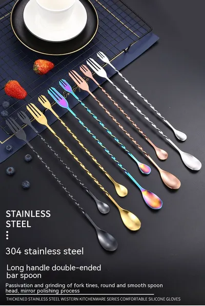 304 Stainless Steel Long Handle Cocktail Stirring Spoon
