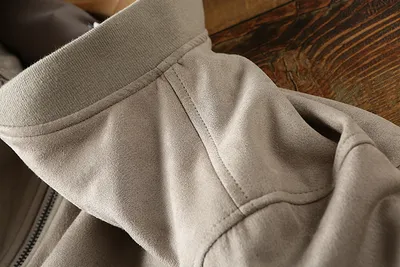 Men's Suede Autumn Solid Color Casual Baseball Collar Jacket Jacket