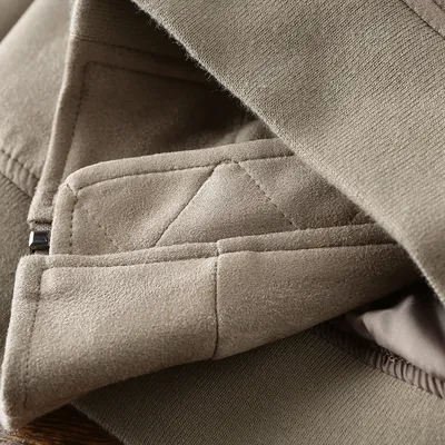 Men's Suede Autumn Solid Color Casual Baseball Collar Jacket Jacket