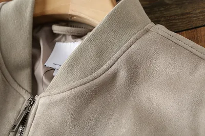 Men's Suede Autumn Solid Color Casual Baseball Collar Jacket Jacket