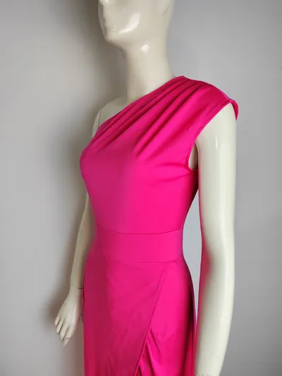 Women's One-shoulder High Waist Front Slit Temperament Dress