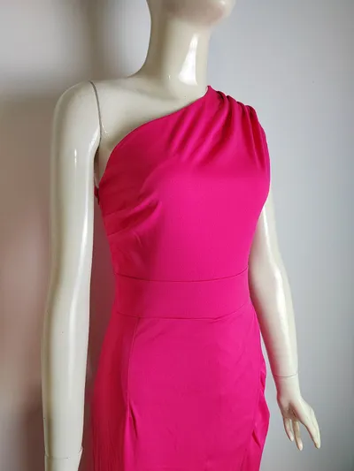 Women's One-shoulder High Waist Front Slit Temperament Dress