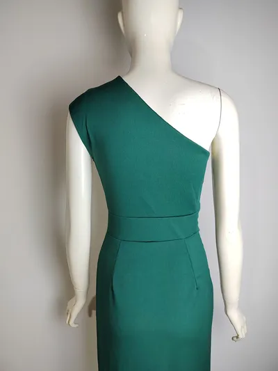Women's One-shoulder High Waist Front Slit Temperament Dress