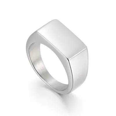 Men's Simplicity Style Rectangular Glossy Ring