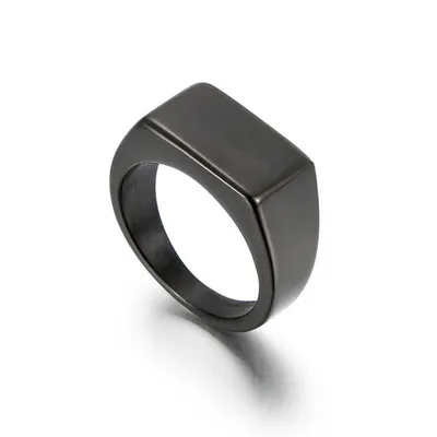 Men's Simplicity Style Rectangular Glossy Ring