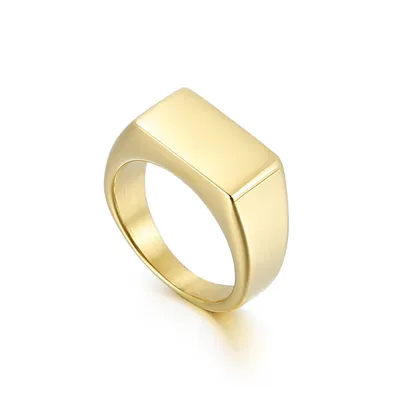Men's Simplicity Style Rectangular Glossy Ring