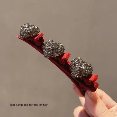 Female With Hearts Full Diamond Hair Clip Headdress