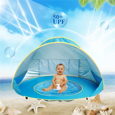 Baby Beach Tent Kids Outdoor Camping Easy Fold Up Waterproof  Up Sun Awning Tent UV-protecting