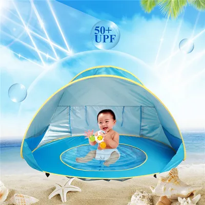 Baby Beach Tent Kids Outdoor Camping Easy Fold Up Waterproof  Up Sun Awning Tent UV-protecting