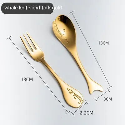 Creative Cute Dolphin 304 Stainless Steel Coffee Knife And Fork Suit