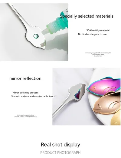 Creative Cute Dolphin 304 Stainless Steel Coffee Knife And Fork Suit