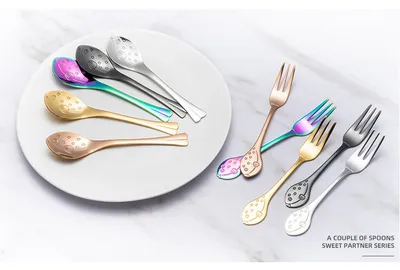Creative Cute Dolphin 304 Stainless Steel Coffee Knife And Fork Suit