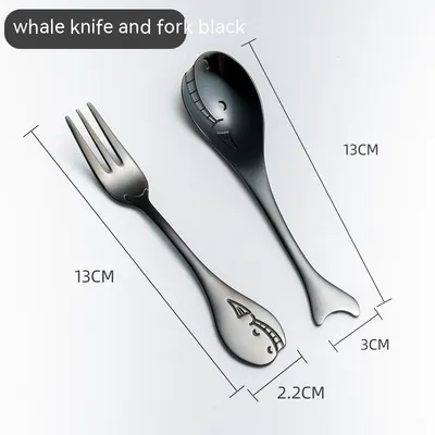 Creative Cute Dolphin 304 Stainless Steel Coffee Knife And Fork Suit