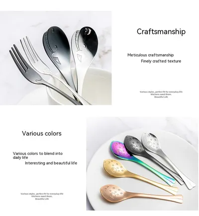 Creative Cute Dolphin 304 Stainless Steel Coffee Knife And Fork Suit