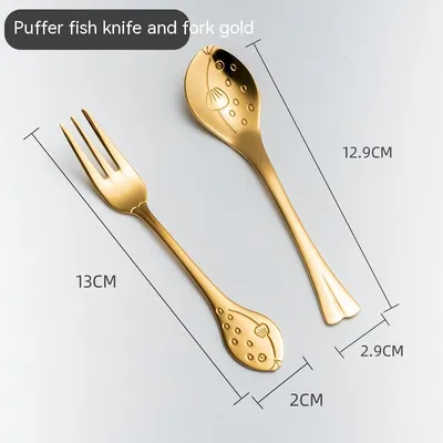 Creative Cute Dolphin 304 Stainless Steel Coffee Knife And Fork Suit