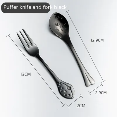 Creative Cute Dolphin 304 Stainless Steel Coffee Knife And Fork Suit