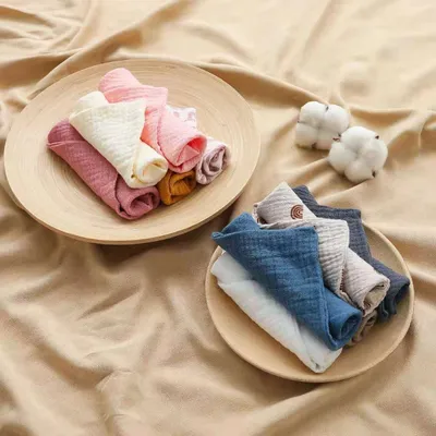 5-piece Baby Towel Plain Cotton Face Towel